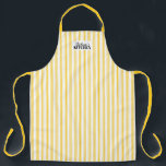 Ticking Stripe Vintage Farmhouse Mustard Yellow Apron<br><div class="desc">Vintage Farmhouse Ticking Stripe Apron. This all over print apron will look lovely whether you're wearing it in the kitchen to cook or it's hanging on a hook waiting for you to need it. This simple design adds a touch of charm to your kitchen decor while giving you full coverage...</div>
