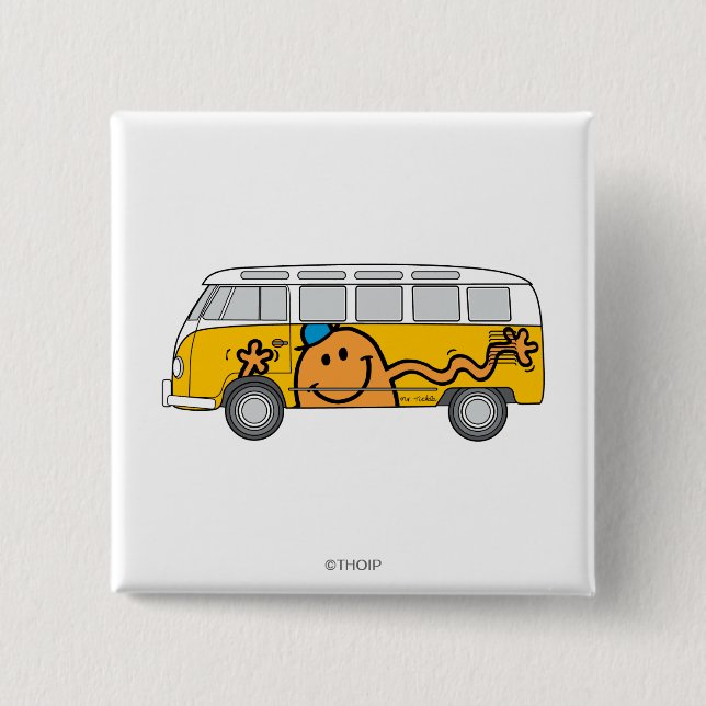 Tickle Bus 2 Inch Square Button (Front)