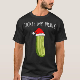 Tickle My Pickle Santa Hat Couple Christmas Women  T-Shirt