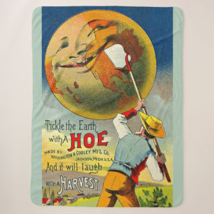 Tickle the Earth - Victorian trade card print Sherpa Blanket