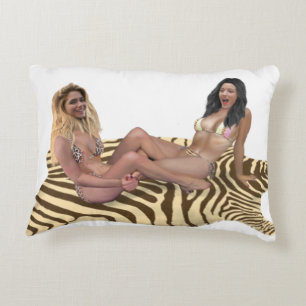 TICKLE WRESTLING BABES ACCENT PILLOW