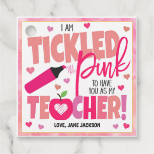 Tickled Pink You're our Teacher gift tag