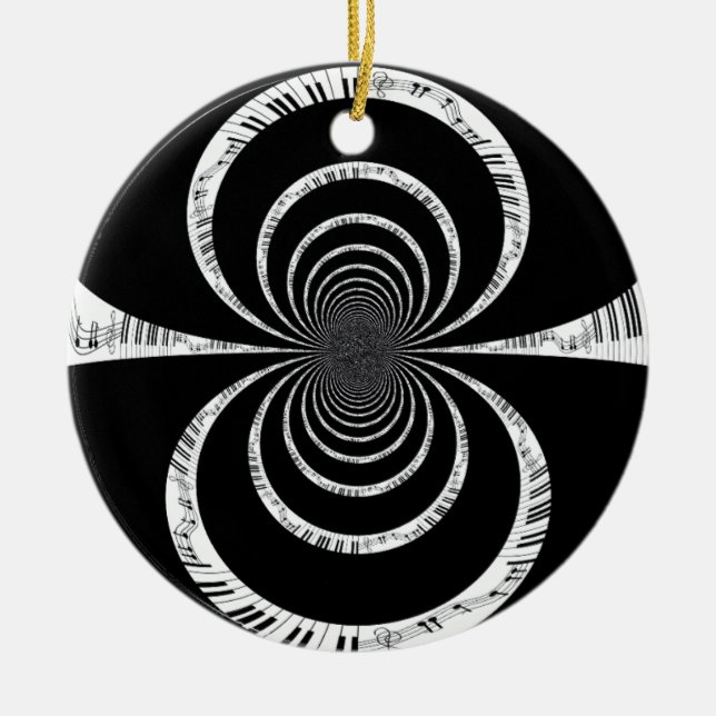 Tickling the Piano Keys Ceramic Ornament (Front)