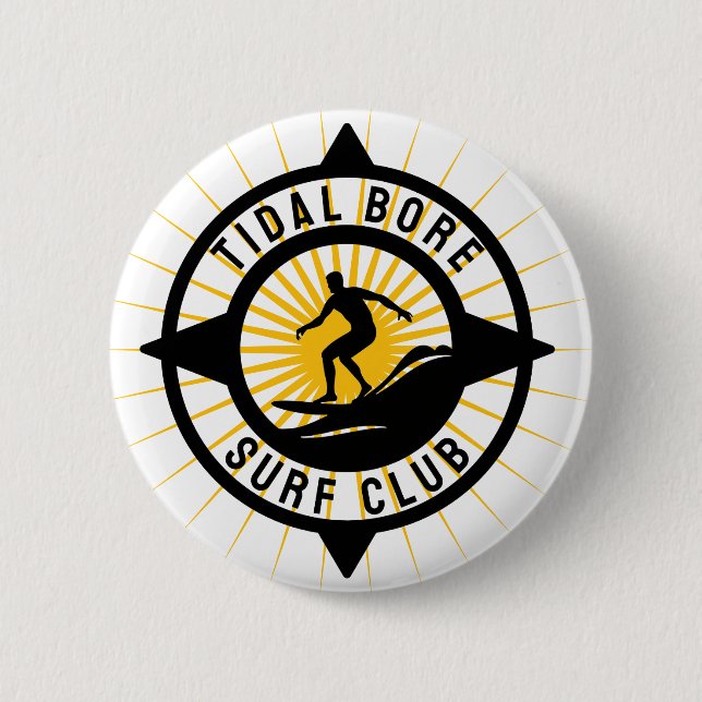 Tidal Bore Surfe Club 2 Inch Round Button (Front)