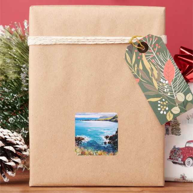 Tidal Dreams and Meadow Breezes      Square Sticker (Holiday)