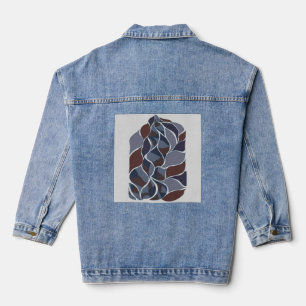 Tidal Echoes – Abstract Earth-Tone Art Tee KRAAL Denim Jacket