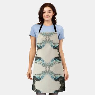 Tidal Echoes — Abstract Fluid Ink Pattern Apron