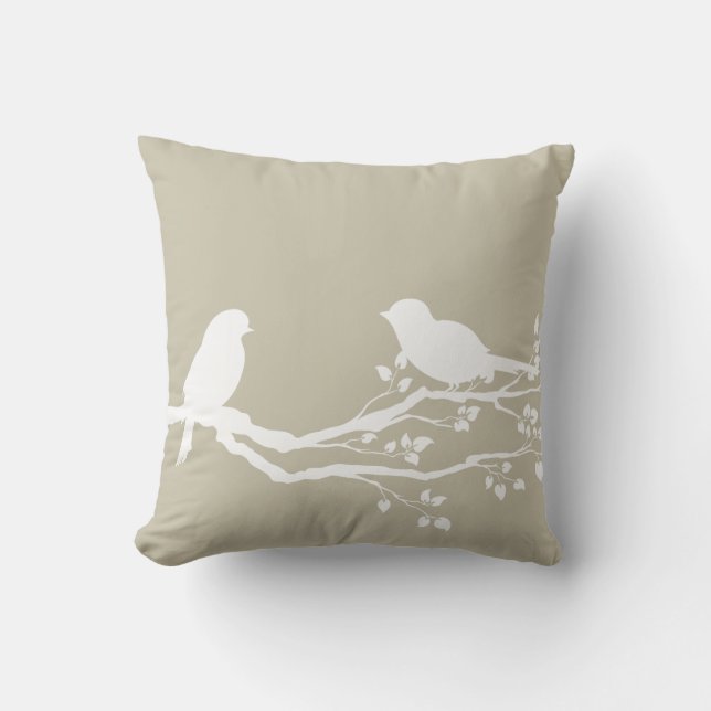 Tidal Foam Bucolic Branch Throw Pillow (Front)