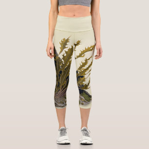 Tidal Fronds Capri Leggings