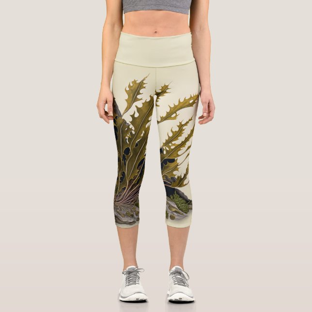 Tidal Fronds Capri Leggings (Front)