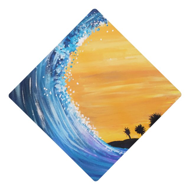 Tidal Wave Graduation Cap Topper (Front)