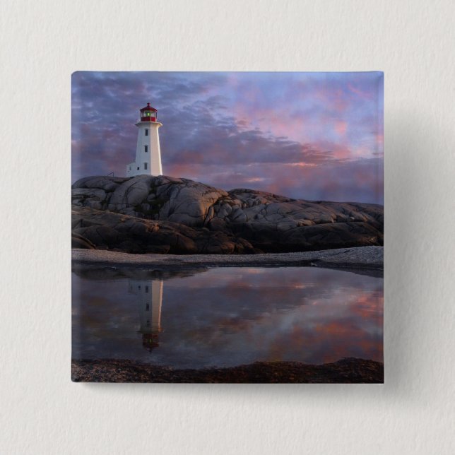 Tide Pool by Lighthouse 2 Inch Square Button (Front)