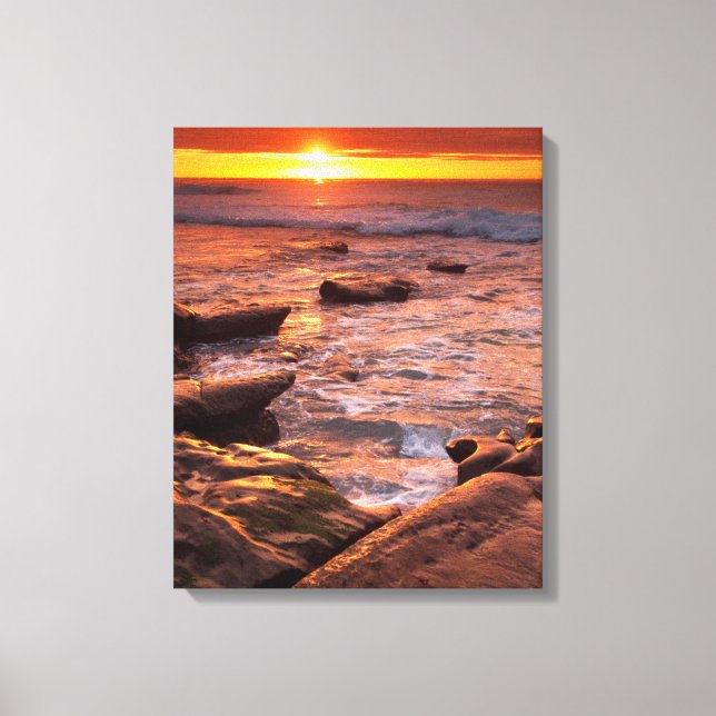 Tide pools at sunset, California Canvas Print (Front)