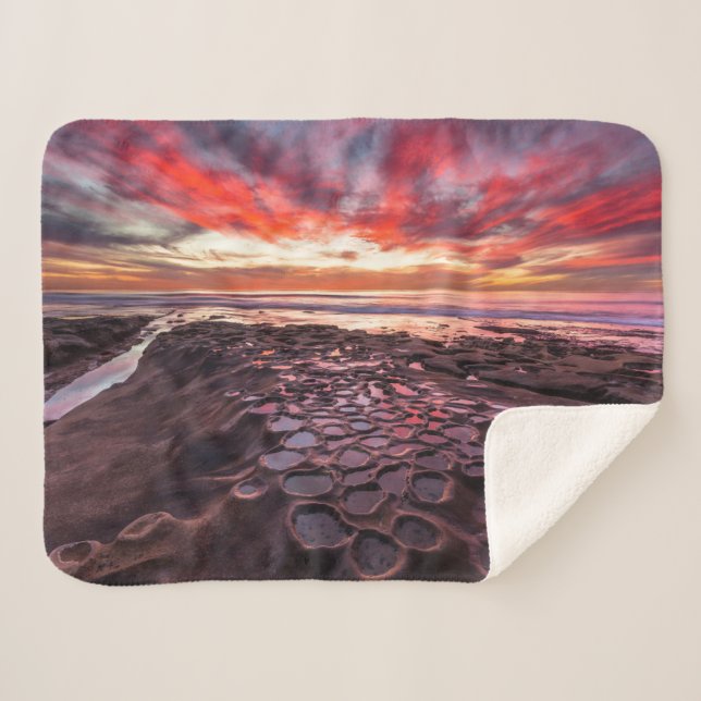 Tide Pools in La Jolla, CA Sherpa Blanket (Front (Horizontal))
