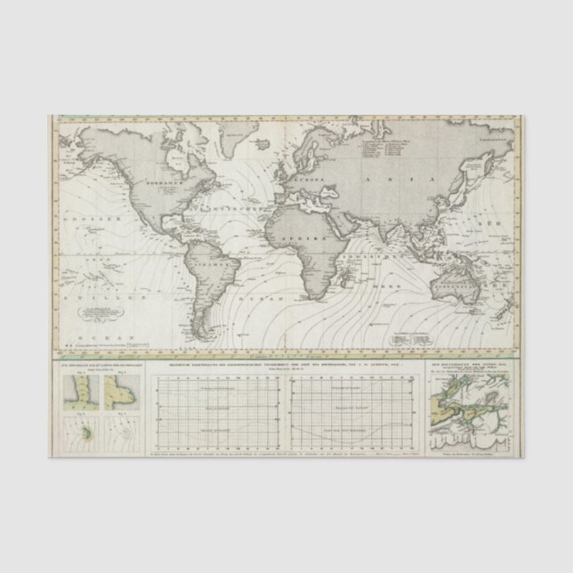 Tide-wave Atlas Map Tissue Paper (Front)