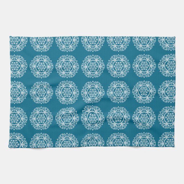 Tidepool Mandala Kitchen Towel (Horizontal)