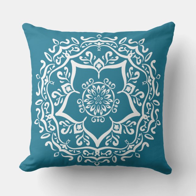 Tidepool Mandala Throw Pillow (Front)