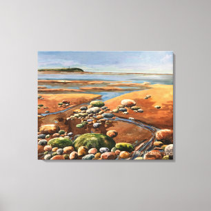 Tides Out seashore beach Ocean scene Canvas Print