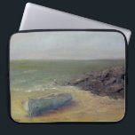 Tide's Rolling In - Boat on the Shore Laptop Sleeve<br><div class="desc">Tide's Rolling In by Marilyn Wendling. Boat resting in the sand as waves approach.</div>