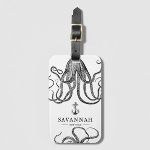 Tide's Tentacles   Octopus Theme Luggage Tag