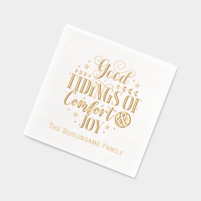 Tidings of Comfort and Joy Typography Nom de famil (Gauche)