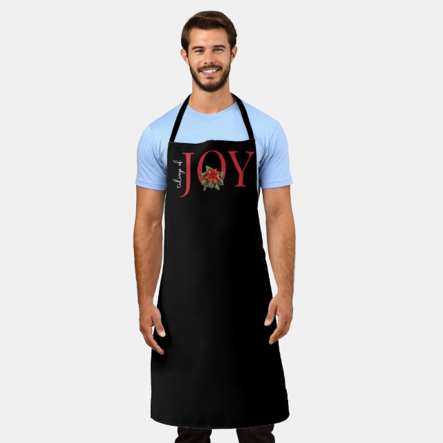TIDINGS OF JOY RED CHRISTMAS POINSETTIA,  APRON (Worn)