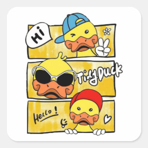 Tidy Duck Square Sticker