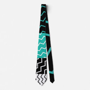 Tie and Businesscards Teal Black White