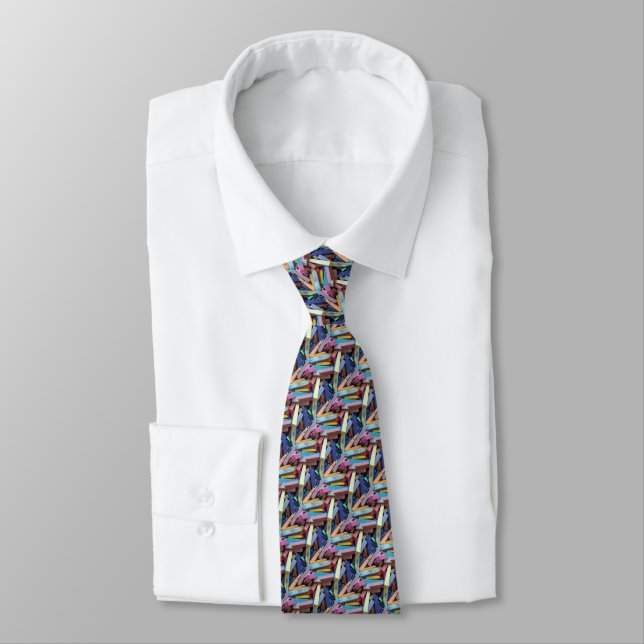 Tie, colourful chalks art artist painter tie (Tied)