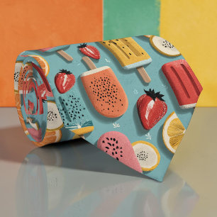 Tie cravate glace aux fruits d'été saisonniers