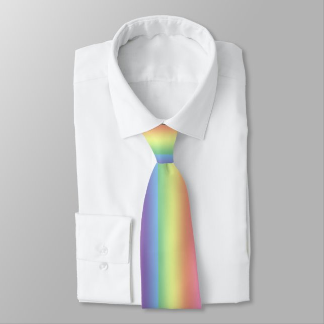 Tie (dbl side) - Rainbow stripes (vert.) (Tied)