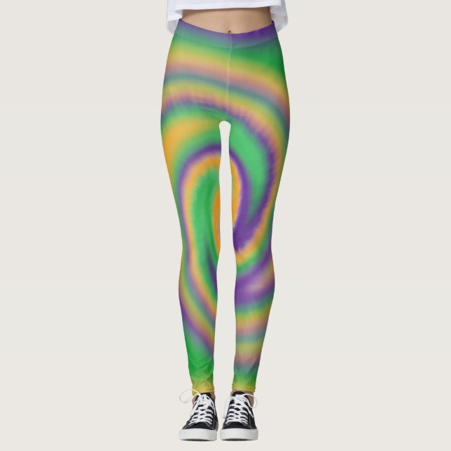 Tie Die Mardi Gras Leggings (Front)