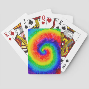 Tie Die Rainbow in Alcohol Ink Playing Cards