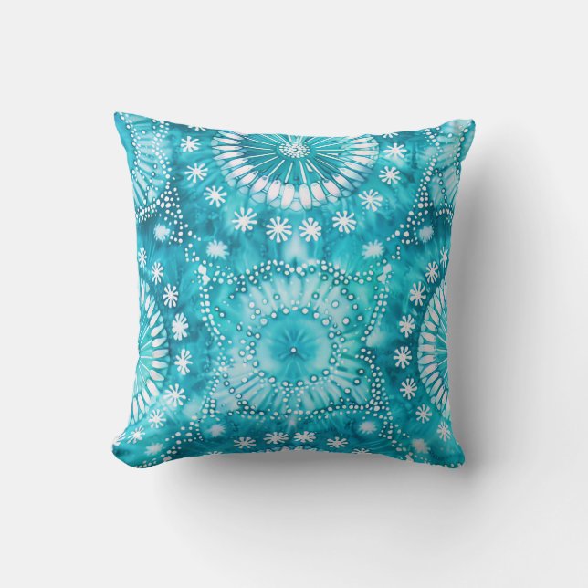 Tie DIY blue seamless pattern  Throw Pillow (Front)