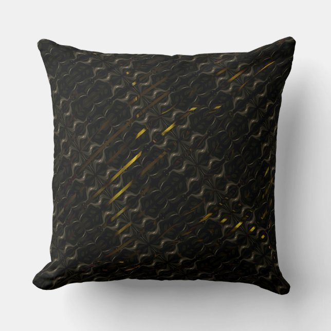 Tie-down of brownihs and gold metallics wires? throw pillow (Front)