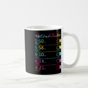 Tie Dye 1st Grade Teacher Appreciation Alarm Clock Coffee Mug