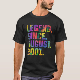 Tie Dye 22nd Birthday Legend Since August 2001 22 T-Shirt