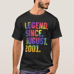 Tie Dye 22nd Birthday Legend Since August 2001 22 T-Shirt