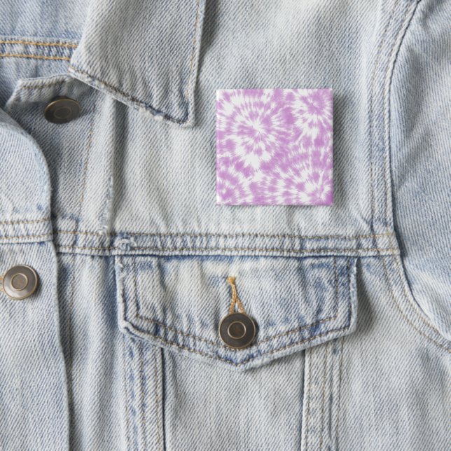 Tie Dye 2 Inch Square Button (In Situ)