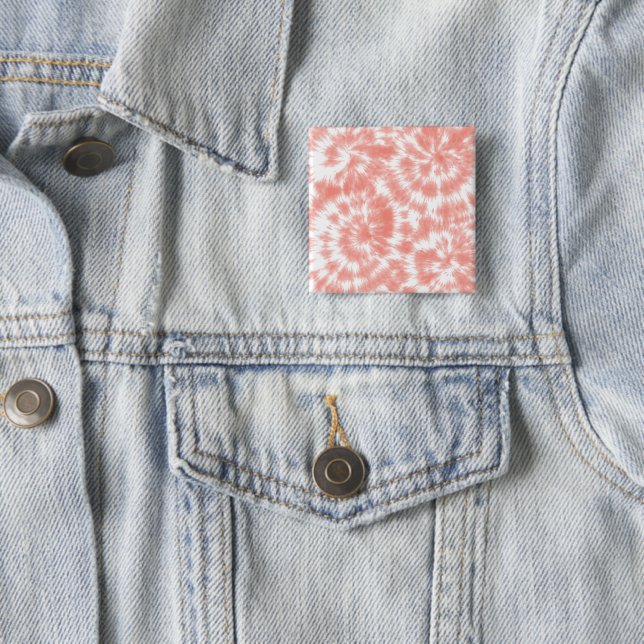Tie Dye 2 Inch Square Button (In Situ)