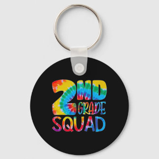 Tie Dye 2nd Grade Squad Teacher Student First Day  Keychain