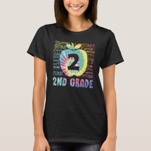 Tie Dye 2nd Grade Typography Team Second Grade Tea T-Shirt