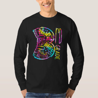 Tie Dye 3rd Grade Typography Team Third Grade Back T-Shirt