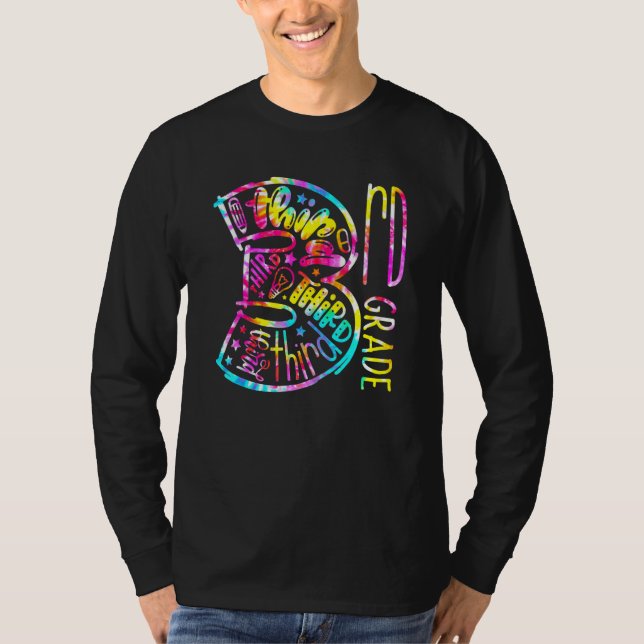 Tie Dye 3rd Grade Typography Team Third Grade Back T-Shirt (Front)