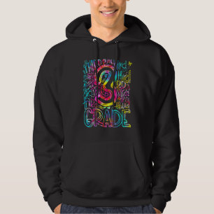 Tie Dye 3rd Grade Typography Team Third Grade Teac Hoodie