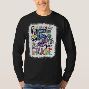Tie Dye 5th Grade Typography Team Fourth Grade Tea T-Shirt