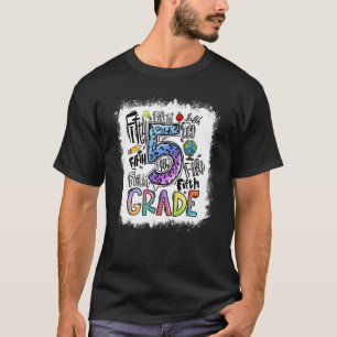 Tie Dye 5th Grade Typography Team Fourth Grade Tea T-Shirt