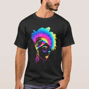 Tie Dye Afro Black Woman Black History Month Afric T-Shirt