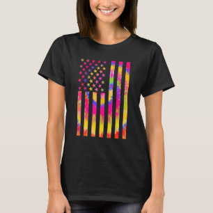 Tie Dye American Flag Patriotic Happy 4th Of July  T-Shirt