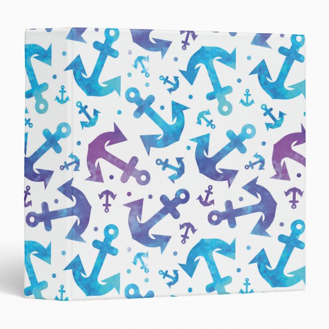 Tie Dye Anchor Pattern 2 Binder (Front/Spine)